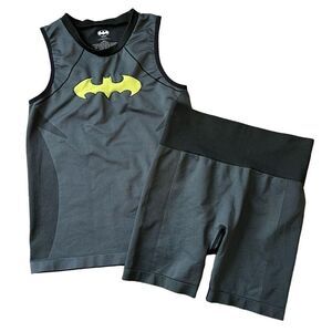 Batgirl Two Piece Gray and Black Loungewear Set, Pajama Set Size Medium